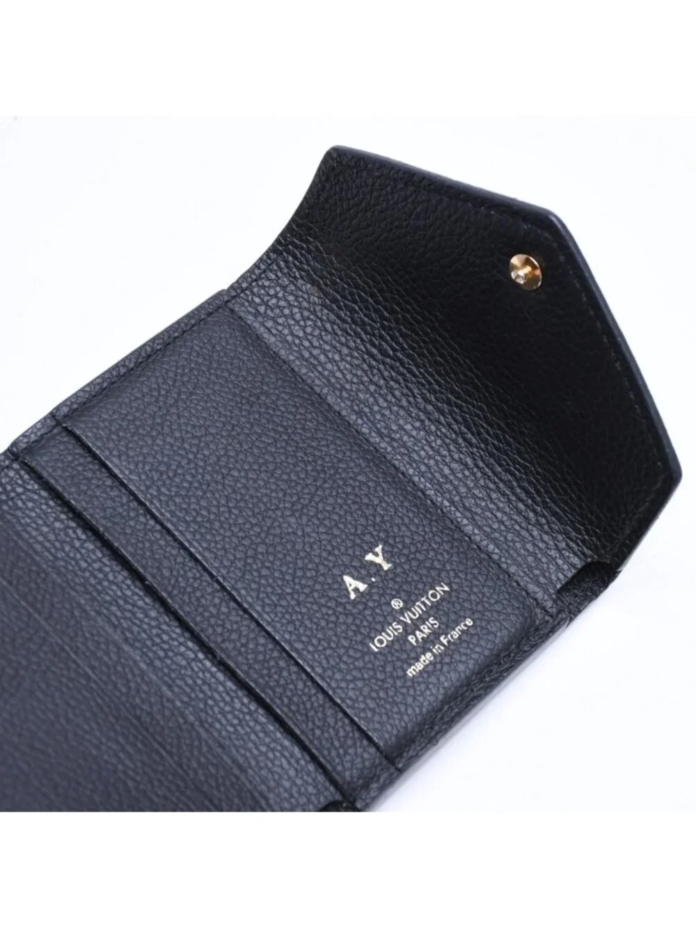 Louis Vuitton Trifold Wallet Portefeuille Zoe Black Gold